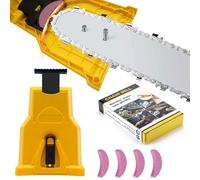 Affûteur de Tronçonneuse,Affûteur de Chaîne Portable,Ensemble d'affûteur de Tronçonneuse,Aiguiseur Manuel avec 4 pierres à Aiguiser,pour Bûcherons, Tondeuses à Gazon, Tronçonneuses