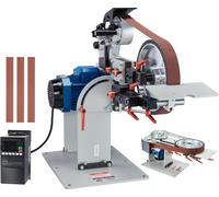 Affûteuse de bande VEVOR, polisseuse de bande 72 x 2 pouces à vitesse variable et VFD, affûteuse de couteaux 1500 W avec 3 formes d'affûtage et 3 bandes abrasives pour le travail des métaux, compatibl
