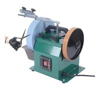 Affûteuse électrique 25 cm refroidie à l'eau, 240 W, avec rapporteur, réservoir d'eau réglable, rotation bidirectionnelle, système d'affûtage humide pour ciseaux et lames de rabot.