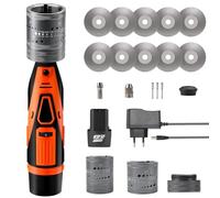 Affûteuse électrode en tungstène 12 V, 6 tailles de tête 8 angles, meuleuse sans fil en tungstène pour soudage tig avec bloc de meulage plat, fente de coupe, multi-angles et décalages