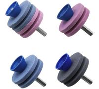 Affûteuse pour tondeuse - Lot de 4 - Pierre de corindon - Affûtage rapide - Compatible perceuse