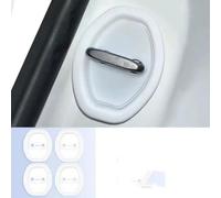 AFGBCPMB Lot de 4 Protections en Silicone pour Mitsubishi L200 Barbarian X-L200, Loquets de Portières de Voiture Coussinets Amortisseurs, Anti-Bruit, White