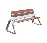 AFGFGHES Banc De Parc Chaise de parcBanc extérieurSiège de Dossier en Acier inoxydableChaise de Loisirs en Bois massifCommunautéJardin extérieurBanc assisChaise carrée Bancs De Terrasse(S)