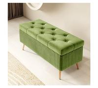 AFGFGHES Banc de rangement avec bancs de rangement pour chambre à coucher, bancs de bout de lit, bancs de pied de lit, bancs d'entrée, repose-pieds de rangement pour chambre à coucher (vert, 120 x 40