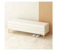AFGFGHES End Of Bed Banc de rangement rembourré avec bordure cloutée | Ottoman avec rangement pour salon et chambre à coucher | Banc décoratif pour meubles de maison pour chambre à coucher (blanc, 80