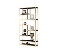 AFGFGHES Étagère À Livres Bibliothèque de Salon Moderne et Simple, présentoir léger de Luxe en Acier Inoxydable, Support de Rangement Multicouche sur Pied Étagères De Rangement(M:100X30X200cm)
