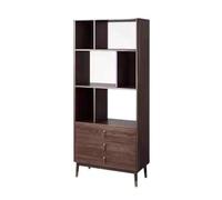 AFGFGHES Étagère À Livres Bibliothèque Moderne Simple en Bois Massif, Bibliothèque À Poignée en Laiton, Bibliothèque De Rangement À Tiroirs Multifonctionnelle Étagères De Rangement(M:90CMX36CMX200CM)