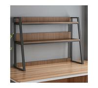 AFGFGHES Étagère À Livres Étagère de Bureau Marron à 2 Niveaux, Rangement en Bois, Organisateur de Fournitures de Bureau Étagères De Rangement