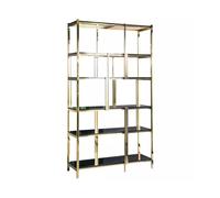 AFGFGHES Étagère À Livres Étagère de Salon en Acier Inoxydable, Support de Rangement en métal for Bureau, présentoir Multicouche sur Pied Étagères De Rangement(B: 100X30X200cm)