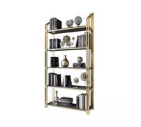 AFGFGHES Étagère À Livres Étagère d'étude de Luxe Moderne et légère, présentoir créatif de séparation en Acier Inoxydable for Bureau et Salon Étagères De Rangement(L:120X30X200cm)