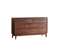 AFGFGHES Meuble De Cuisine Commode à Six tiroirs en Noyer Noir, Meuble de Rangement Simple, Table de Salon, entrée, Couloir, Meuble décoratif Meuble Buffet(120 * 40 * 80cm)