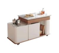 AFGFGHES Petite table basse avec plaque en roche pour la maison, salon, petit appartement, table d'appoint relevable, simple et mobile pour balcon, tables de salon