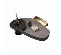 AFGFGHES Petite table basse de style nordique en acier inoxydable ovale simple pour petit appartement, salon, table d'appoint combinée tables de salon