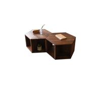 AFGFGHES Petite table basse en bois style WABI-sabi, table d'appoint pour canapé hexagonale pour salon tables de salon