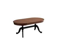 AFGFGHES Petite table basse rétro en bois massif Table à thé mobile Table centrale de salon Table à thé ovale Tables de salon