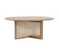 AFGFGHES Petite Table Basse Table Basse en rotin et Bois Massif for Salon, Petite Table Basse Ronde Simple, Table de collation for Balcon Tables De Salon(80 * 40cm)
