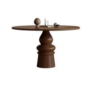 AFGFGHES Table À Manger Petite Table À Manger en Bois Massif De Style Milieu du Siècle, Table Ronde Créative Couleur Noyer, Table À Manger Rétro Table De Cuisine
