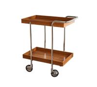 AFGFGHES Table d'appoint de canapé en acier inoxydable pour salon - Chariot mobile - Couleur bois - Table d'appoint de salon
