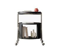 AFGFGHES Table d'appoint de canapé minimaliste ronde en acier inoxydable pour salon Table d'appoint en ardoise mobile