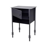 AFGFGHES Table d'appoint de canapé rétro à côtés étroits, table d'appoint moderne pour salon, petite table basse simple, table basse noire