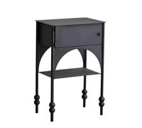 AFGFGHES Table d'appoint pour canapé nordique - Table d'appoint pour salon - Noir - Table d'appoint étroite pour chambre à coucher - Table basse rétro