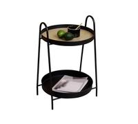 AFGFGHES Table d'appoint ronde créative pour canapé - Table d'appoint ronde nordique simple pour salon - Petite table ronde en fer double couche - Table d'appoint de salon