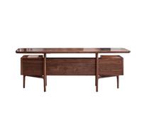 AFGFGHES Table De Bureau Bureau en Bois Massif de Noyer Chinois, Bureau for Adulte, Bureau de Patron, Lampe de Luxe Moderne, Petit Appartement Bureau avec Rangement