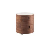 AFGFGHES Table de chevet ronde en bois massif, table de chevet moderne en ardoise pour chambre meubles de chambre