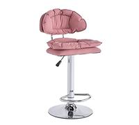AFGFGHES Tabouret De Bar Chaise Haute décontractée Nordique Chaise élévatrice Tissu Coussin Doux comptoir de Barre Disque de Pied Haut Rotatif avec Tabouret de Dossier Tabouret Haut(A)