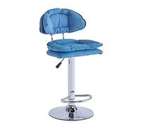 AFGFGHES Tabouret De Bar Chaise Haute décontractée Nordique Chaise élévatrice Tissu Coussin Doux comptoir de Barre Disque de Pied Haut Rotatif avec Tabouret de Dossier Tabouret Haut(H)