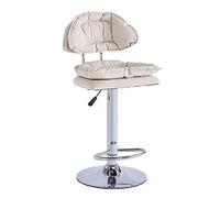 AFGFGHES Tabouret De Bar Chaise Haute décontractée Nordique Chaise élévatrice Tissu Coussin Doux comptoir de Barre Disque de Pied Haut Rotatif avec Tabouret de Dossier Tabouret Haut(E)