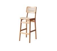AFGFGHES Tabouret De Bar Chaise inclinable en rotin en Bois Chaise de Bar d'hôtel B&B Chaise de Salon Tabouret Haut Chaise à Dossier Tabouret Haut