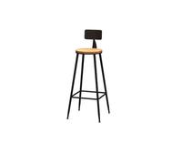 AFGFGHES Tabouret De Bar Tabouret de Bar en Bois Massif, Chaise Longue en Fer, Chaise Haute de Bar avec Repose-Pieds, Convient aux cafés, Restaurants, Cuisines, fêtes Tabouret Haut(A)