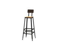 AFGFGHES Tabouret De Bar Tabouret de Bar en Bois Massif, Chaise Longue en Fer, Chaise Haute de Bar avec Repose-Pieds, Convient aux cafés, Restaurants, Cuisines, fêtes Tabouret Haut(B)