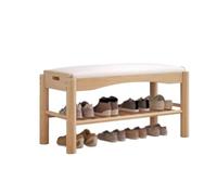 AFGFGHES Tabouret d'entrée en bois massif pour l'entrée, meuble à chaussures pour porte, étagère à chaussures pour entrée, banc à langer (C)