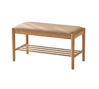 AFGFGHES Tabouret d'entrée nordique en bois massif - Tabouret à langer - Étagère à chaussures - Coussin de porte d'entrée doux - Peut s'asseoir à la maison - Tabouret à langer (A)