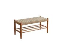 AFGFGHES Tabouret D'entrée Tabouret À Langer En Bois Massif Pour Usage À La Maison Porte D'entrée Noir Noyer Repose-pieds Meuble À Chaussures Double Couche Tabouret Pour Changement De Chaussures