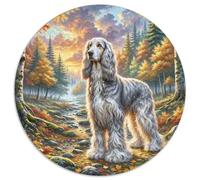 Afghan Hound, Jeu Circulaire Exigeant De 1000 Pièces Avecchien de Compagnie, Recommandé pour Moments De Silence Et Concentration 1000pcs (67.5x67.5cm)