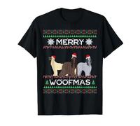Afghan Hound Noël T-Shirt Graphique avec Valeur, Homme, Noir, L