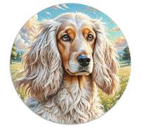 Afghan Hound, Puzzle Rond 1000 Pièces Agrémenté Dechien de Compagnie, Parfait pour Un Dimanche Pluvieux À La Maison 1000pcs (67.5x67.5cm)