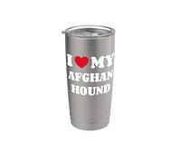 Afghan Hounds I Love My Afghan Hound Levrier Afghan Gobelet isotherme en acier inoxydable double paroi