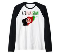 Afghanistan - Drapeau de la Carte de Pays de l'Afghanistan Manche Raglan