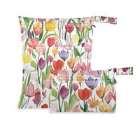 Afghanistan Flower Beauty Flower prop1 Lot de 2 sacs humides/secs pour maillot de bain avec poignées pour yoga