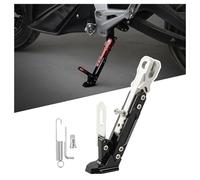 AFGJHYT Support Latéral Moto pour Peugeot Pulsion 125 2020-2023, Béquille Latérale Réglable Aluminium, Béquille latérale avec verrou à Ressort, Base Antidérapante Large,B Silver