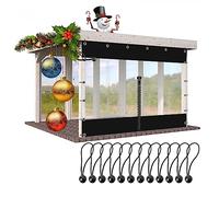 AFGZQ Rideau Extérieur Vinyle avec Panneau Bâche Transparent, Résistant Déchirures Pare-Brise avec Fermeture Éclair Et Corde Élastique, for Porche, Belvédère, Garage Color : Black, Size : 1.5x3m/4.