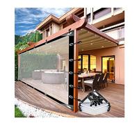 AFGZQ Rideaux Transparents Extérieur Panneaux Latéraux Imperméables Pergola avec Œillets Transparent Bâche Plastique, for Gazebo, Jardins, Personnalisable (Color : Clear, Size : 6.56x13.12ft/2x4m)