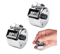 afhgdjr 2 Pcs Compteur Manuel en Métal,4 Chiffres Compteur de Rangs Tricot,pour Sport Golf Compte de Pas,Compte Jusqu'à 9999,Sports,Score de Golf,Entraîneur,Noir