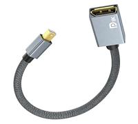 afhgdjr Adaptateur Mini Displayport vers Displayport 8K @ 60 Hz 4K @ 144 Hz, Mini DP 1.4 vers DP, fil de nylon avec HDR HBR3 G-Sync FreeSync, adaptateur Mini DP vers DP pour ordinateur portable