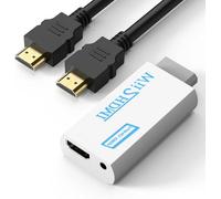 afhgdjr Adaptateur Wii HDMI avec 1,5M Câble 1080P,Wii Console,Port HDMI et Prise de Sortie Audio 3,5 mm,Plug and Play pour Console Wii,Moniteur HDMI,Télévision Projecteur Vidéo