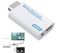 afhgdjr Adaptateur Wii HDMI,Convertisseur HDMI Wii Adaptateur Vidéo Full HD 1080P,avec Sorties Audio 3,5 mm etHDMI,Compatible avec Les écransWii,Les Téléviseurs et Les Projecteurs (Blanc)